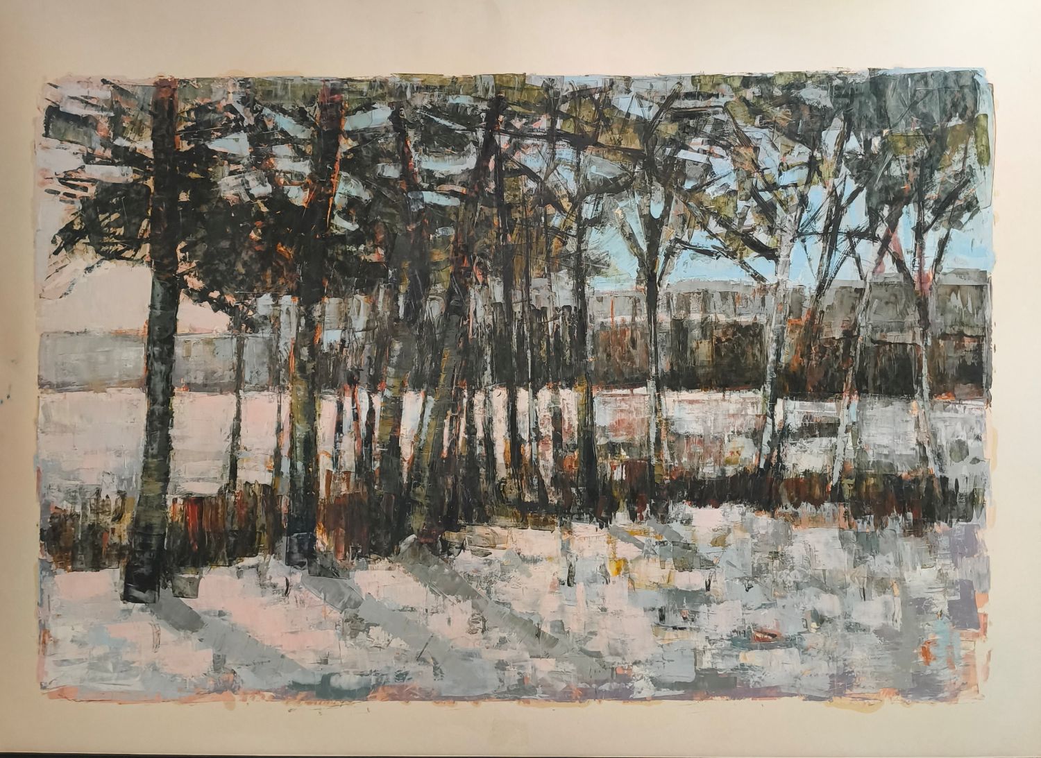 Pierre Fiernet (1925-1996). Huile sur carton. 73 x 100 cm.