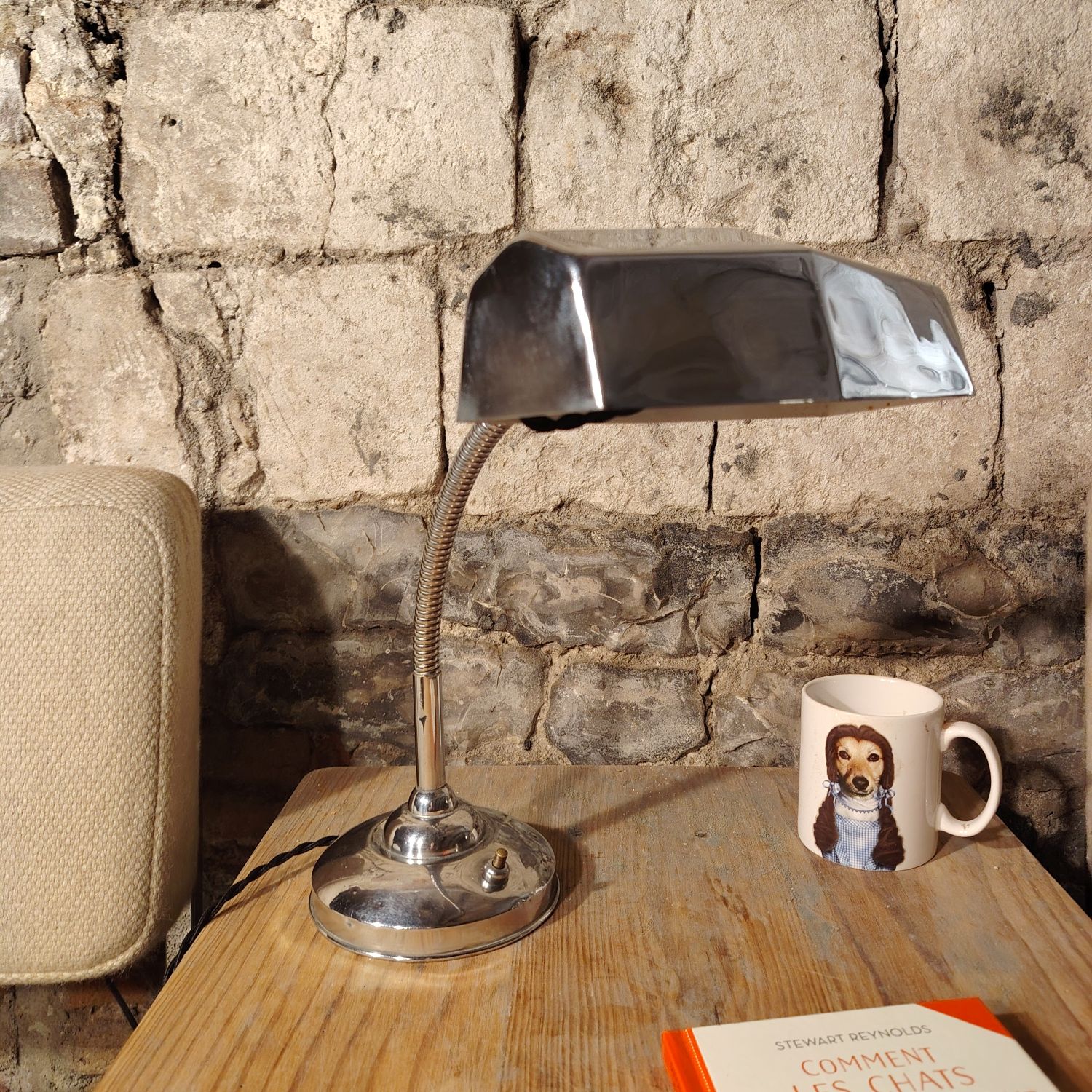 Lampe de bureau — Chrome géométrique