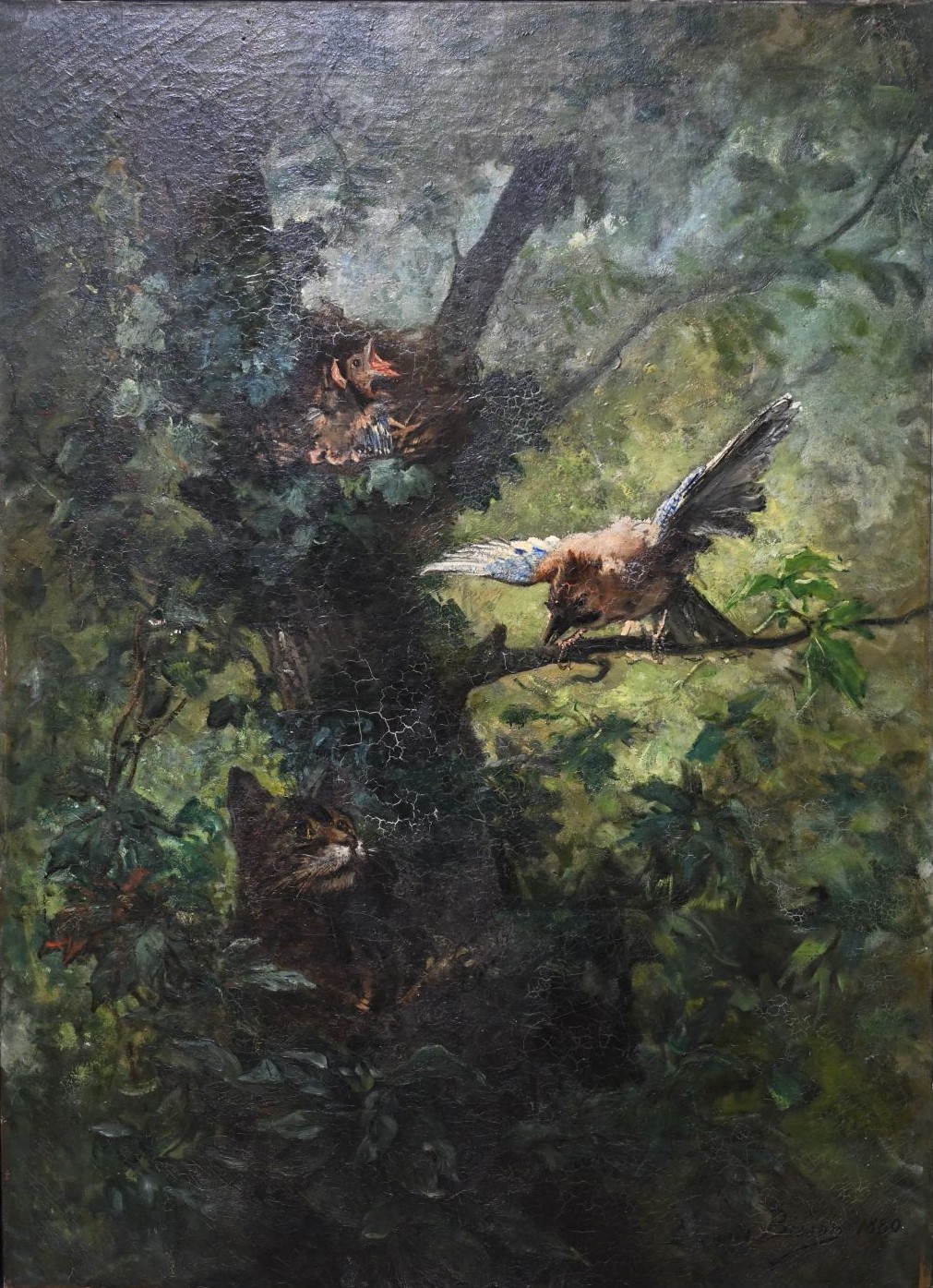 Édouard Bisson (1856-1945).Huile sur toile datée de 1880. 125 x 91 cm. 