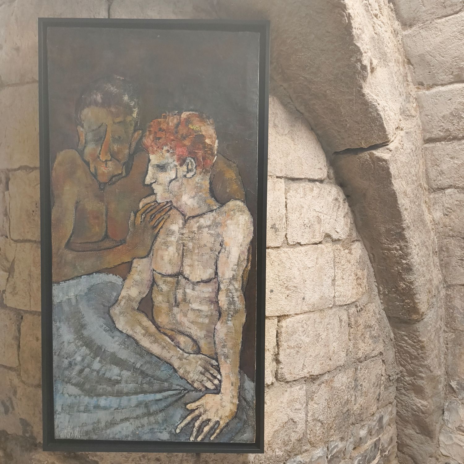 Huile sur toile signée Vancheri et datée de 1960. 50x100 cm.