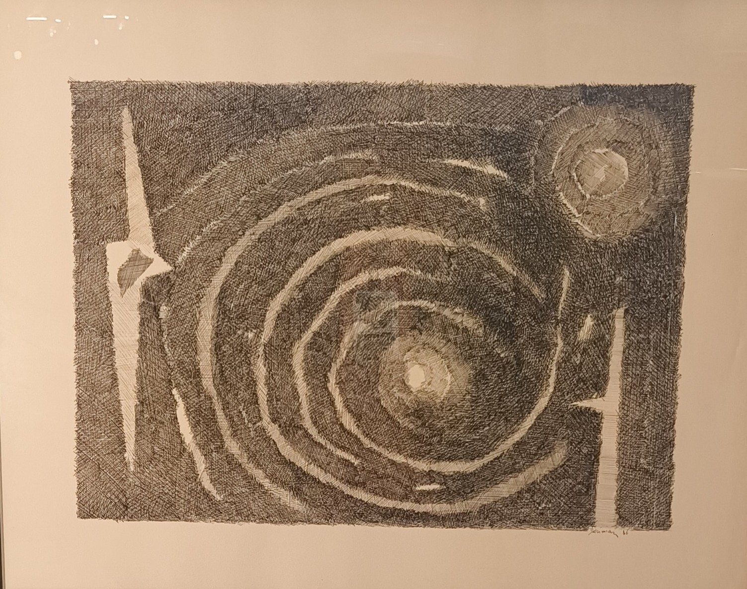 Vahe-André HEKIMYAN (1913-1997), dit Vahe HEKIMIAN. Sans titre. Dessin à l'encre (plume) sur papier, signé et daté 1966 en bas à droite. 50 x 65 cm.