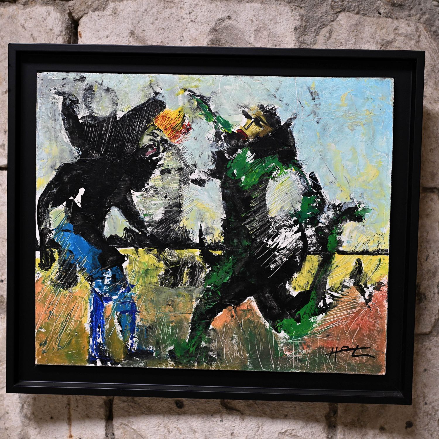 Didier Hot (1957-2015). Huile sur panneau. 36 x 42 cm. Datée 2001 au dos.