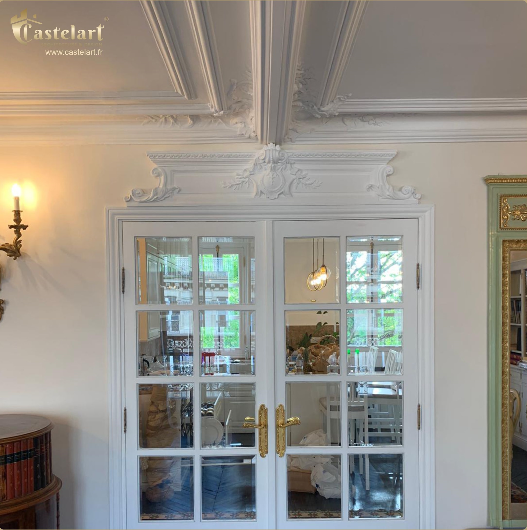 PROMO !  Fronton de porte FR160 - 160 cm x 33 cm (plâtre céramique)