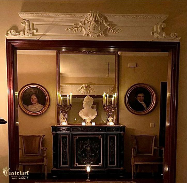 PROMO !  Fronton de porte FR160 - 160 cm x 33 cm (plâtre céramique)