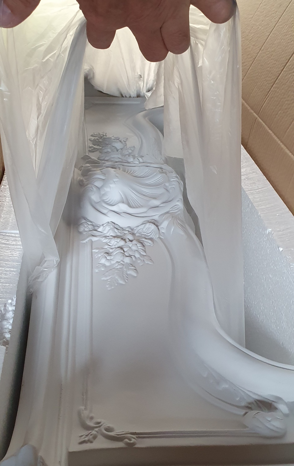 PROMO ! Manteau de cheminée en plâtre armé, style Louis XV. CH138