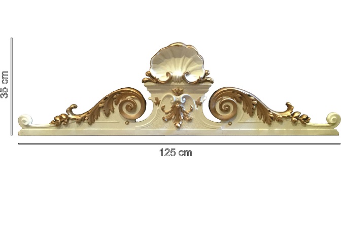 Fronton de porte FR125a - 125 cm x 35 cm (plâtre céramique)