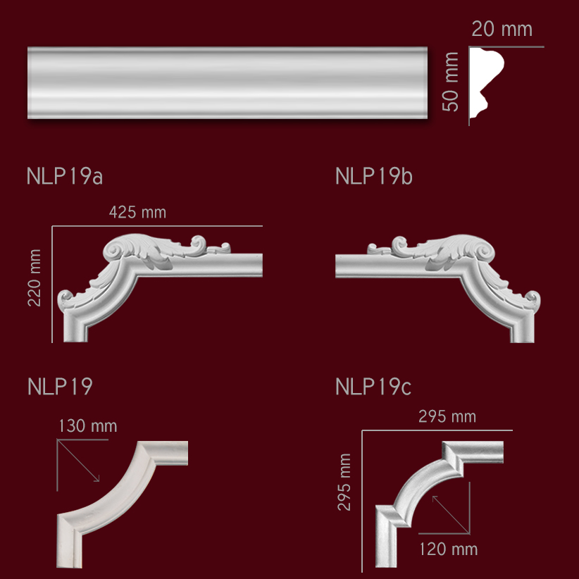 Moulure staff Réf.: LP19 - Prix : 15,50 € / ml