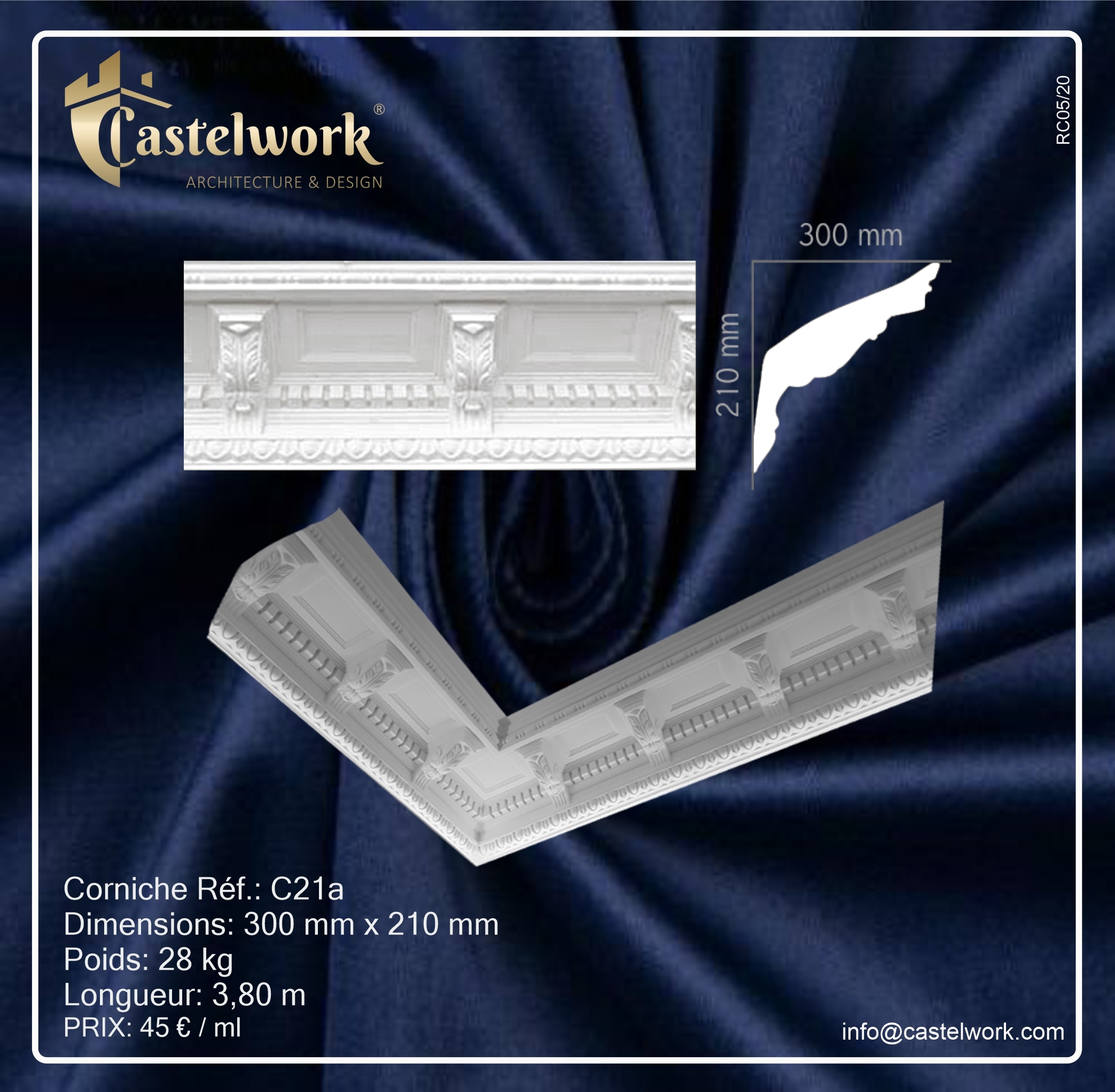 Corniche C21a - Prix : 71 € / ml