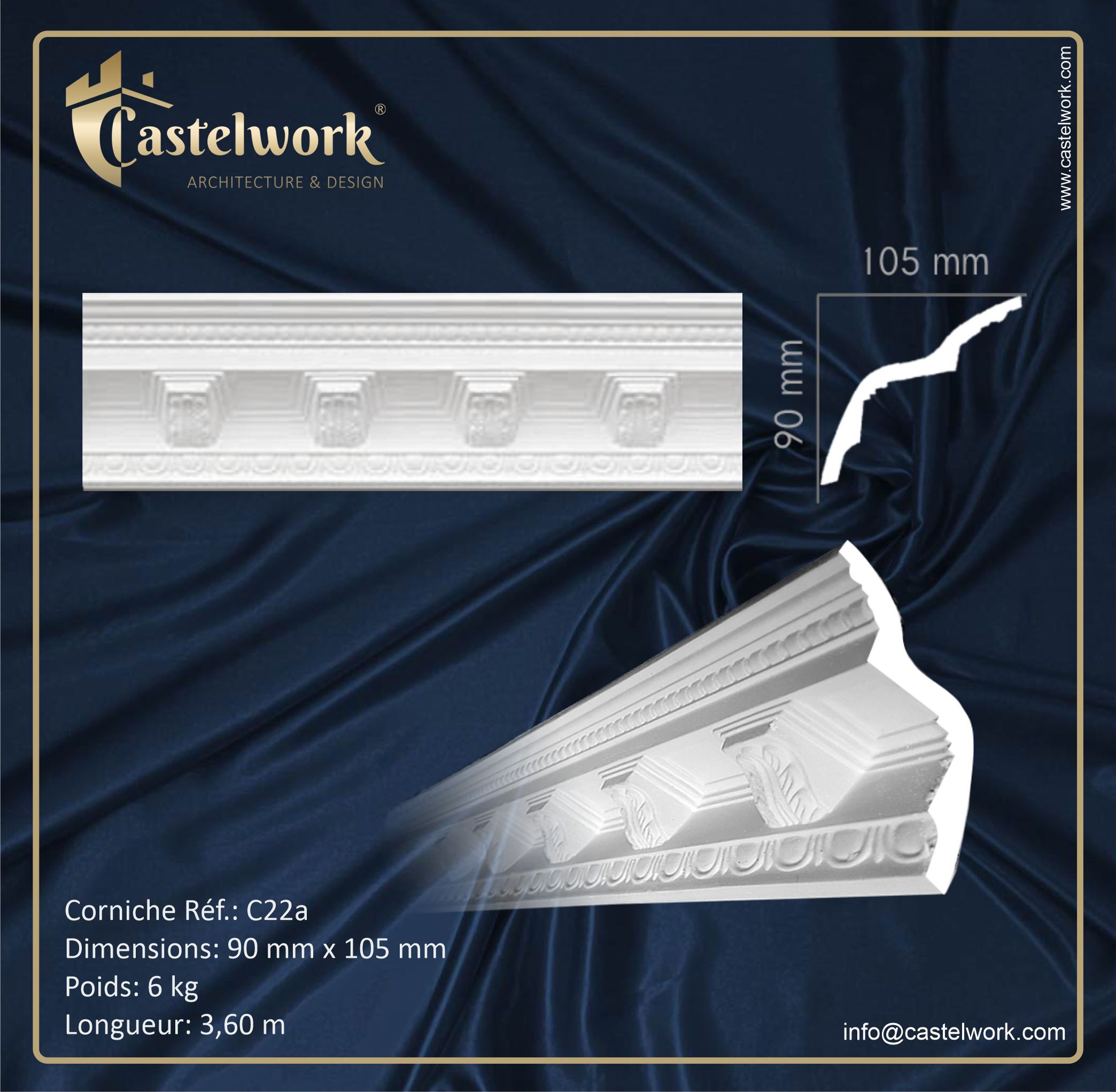 Corniche C22a - Prix : 29,40 € / ml