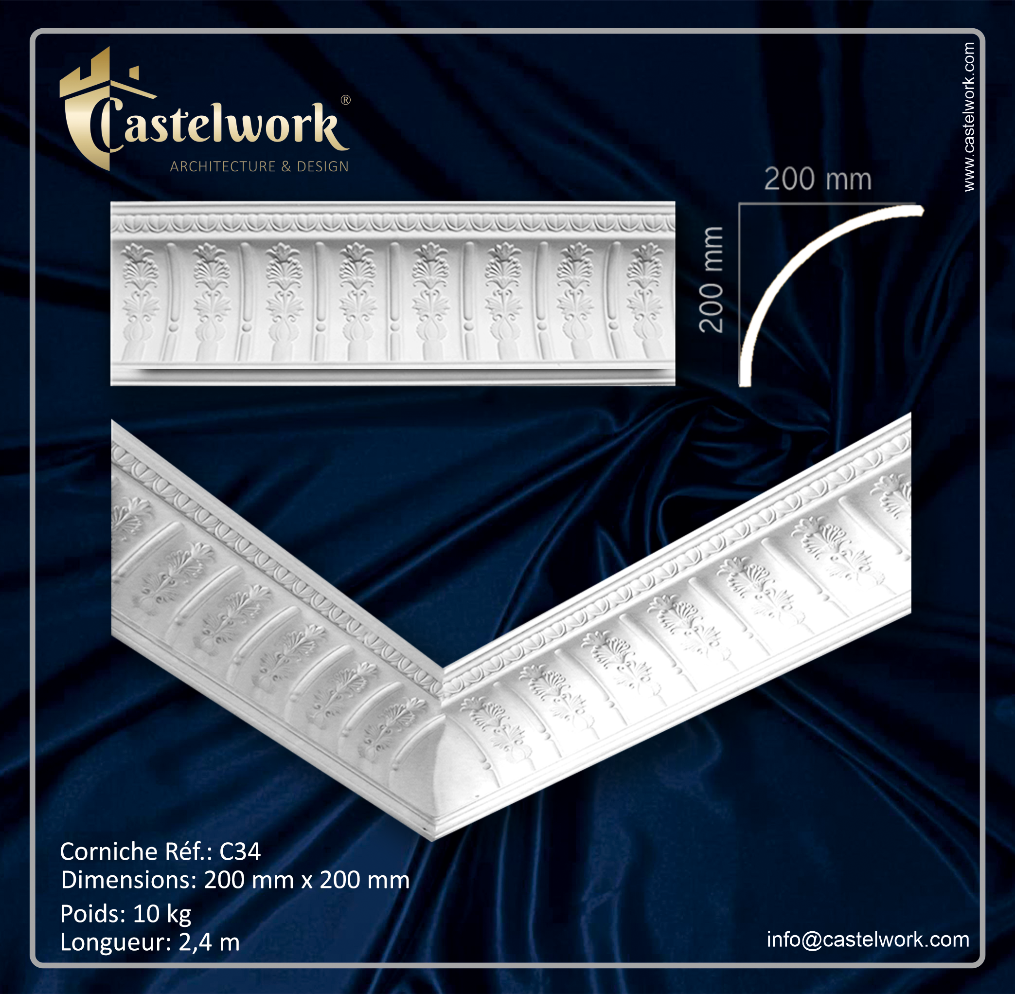 Corniche C34 - Prix : 48,00 € / ml