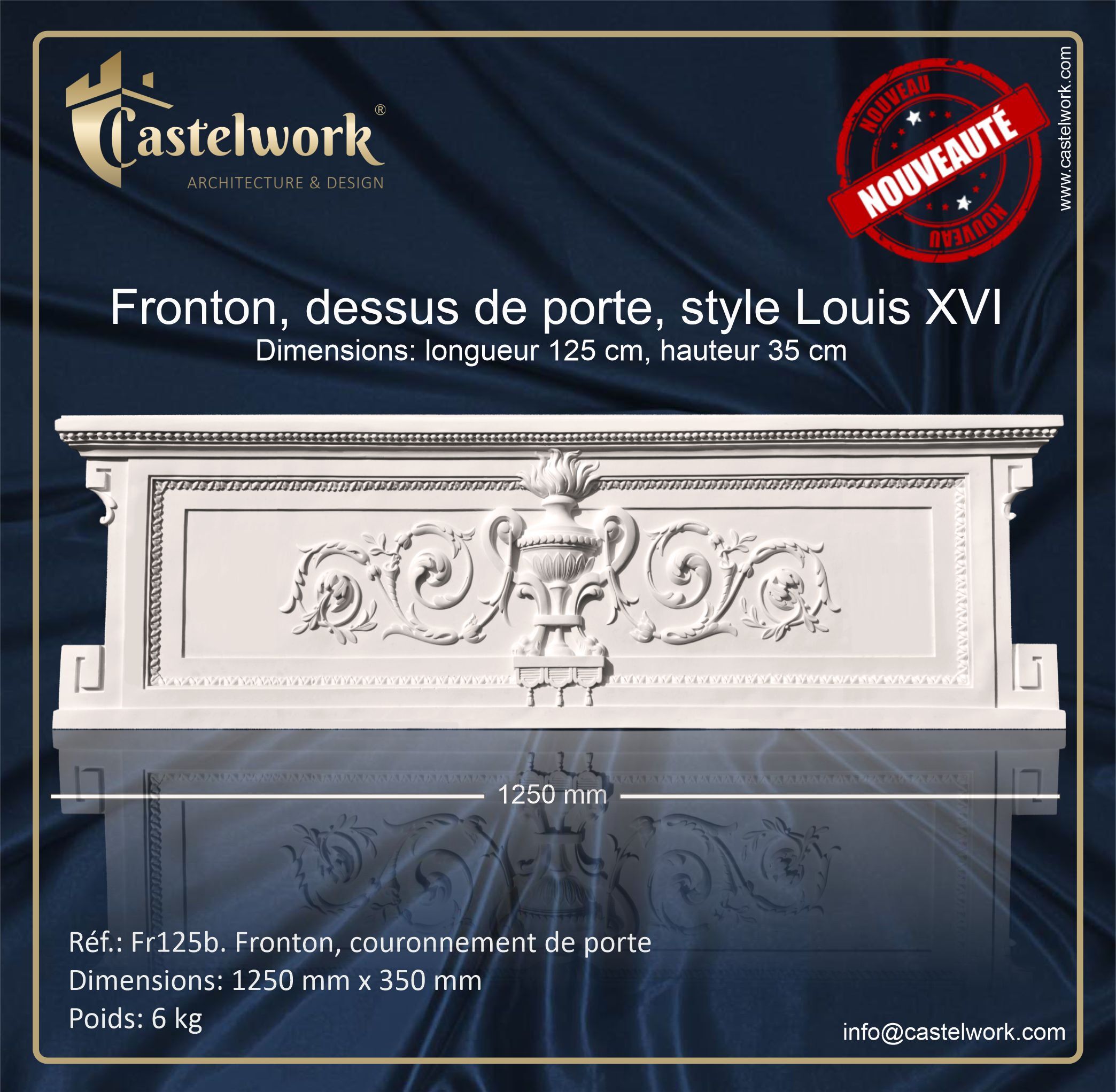 Fronton de porte FR125b - 125 cm x 35 cm