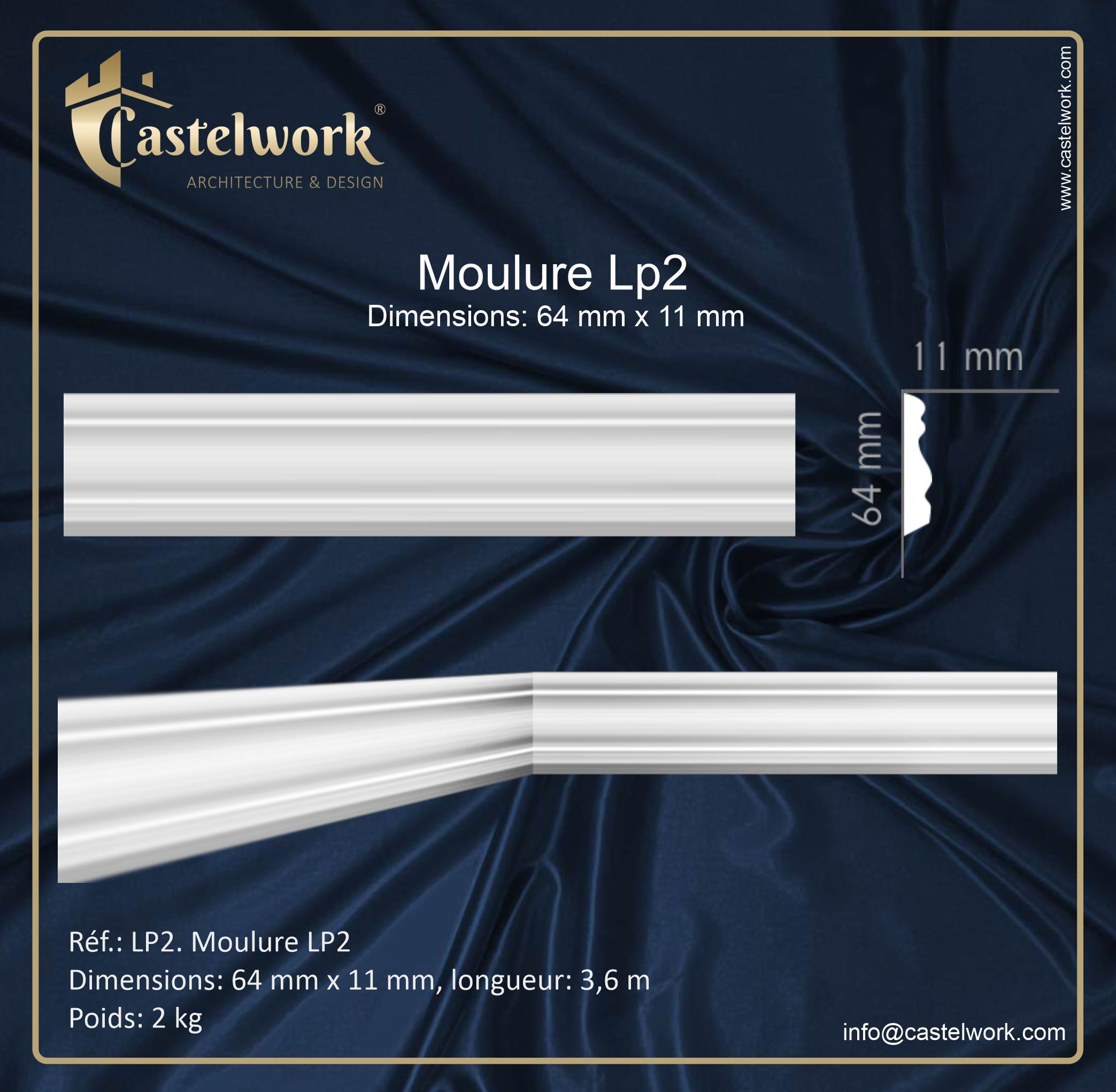 Moulure LP2 - Prix : 14,50 € / ml