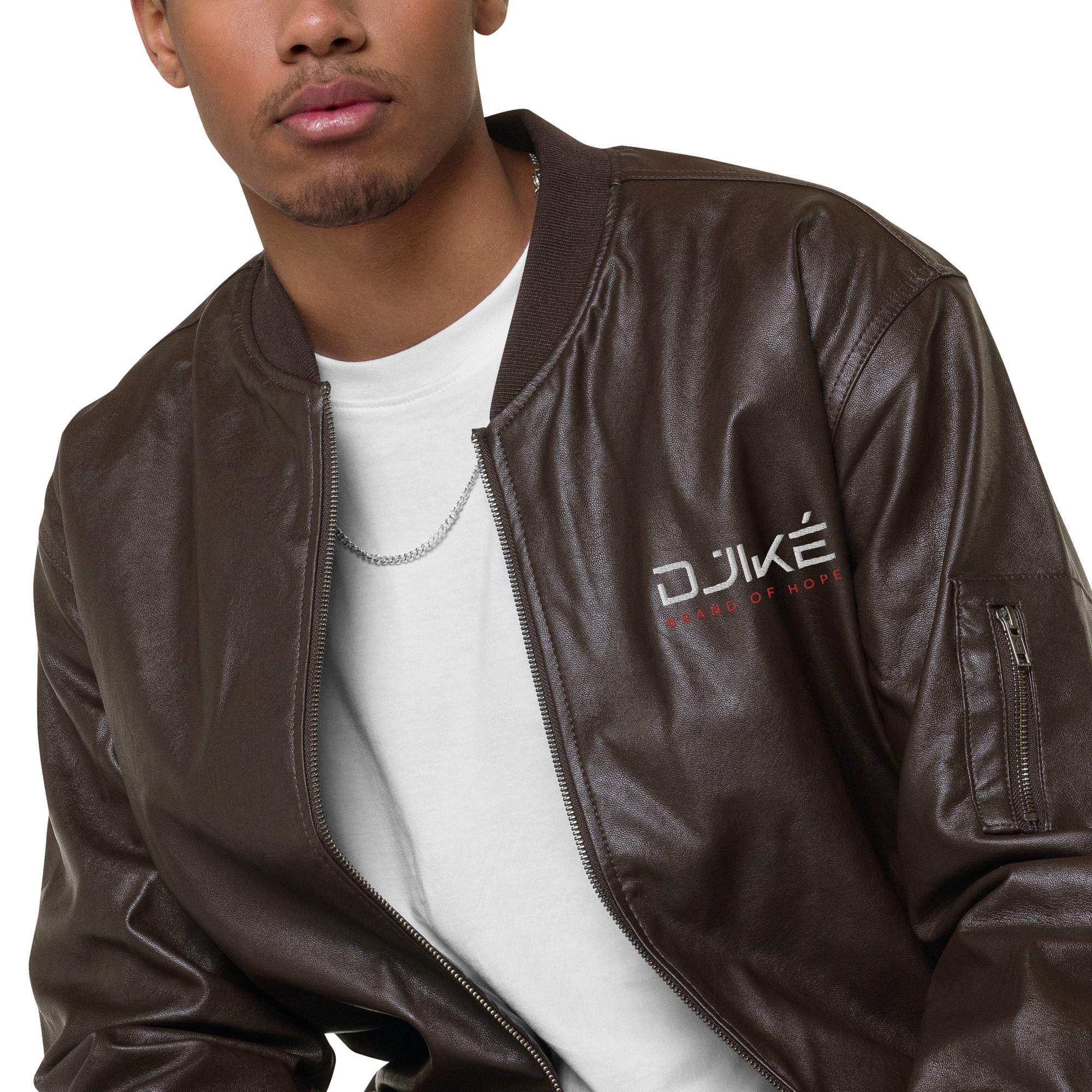 Veste Bomber en simili cuir unisex