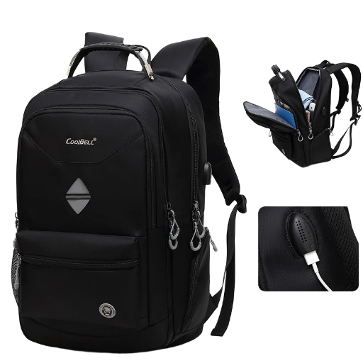 CoolBell Laptop Backpack with USB Charging Port  