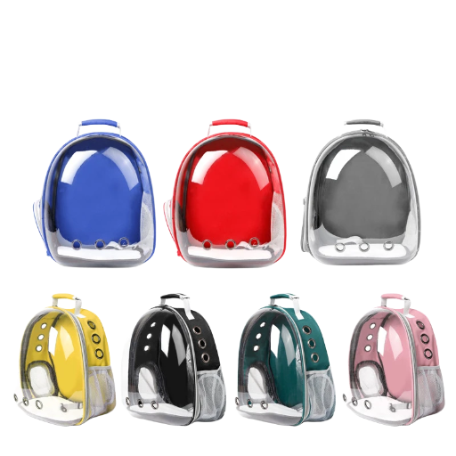 Transparent Pet Backpack Decorative pet travel bag for anime fans