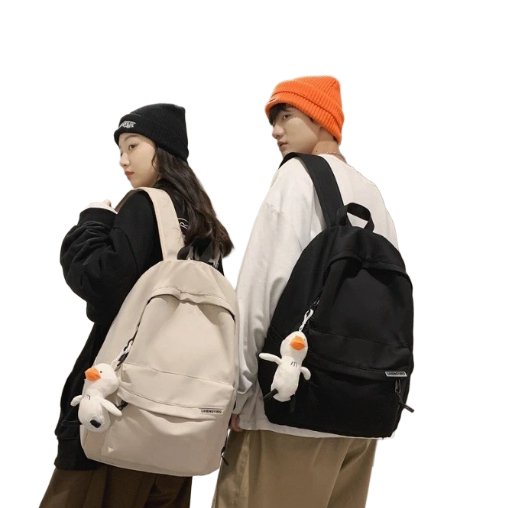 custom Stylish Backpack with Plush Keychain