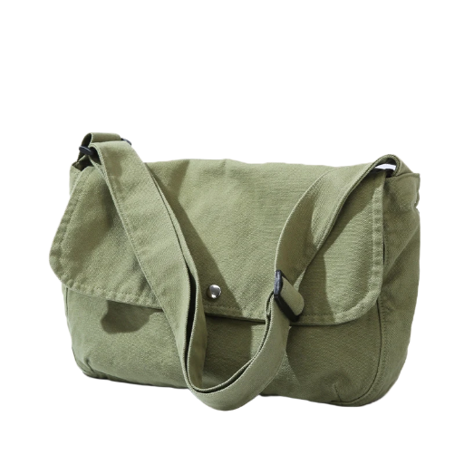 Green Canvas Messenger Bag – Stylish, Durable, and Ideal for Everyday Use