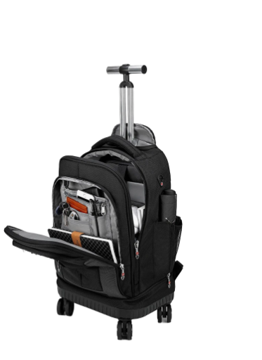  Durable Rolling Backpack with Laptop Compartment for Travel and School Use