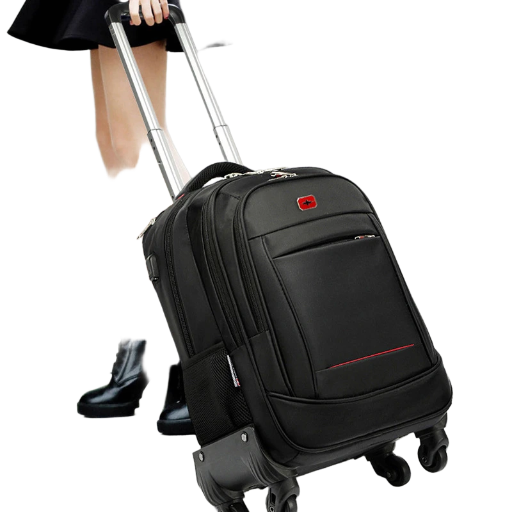 Rolling Backpack with USB Charging Port for Business and Travel