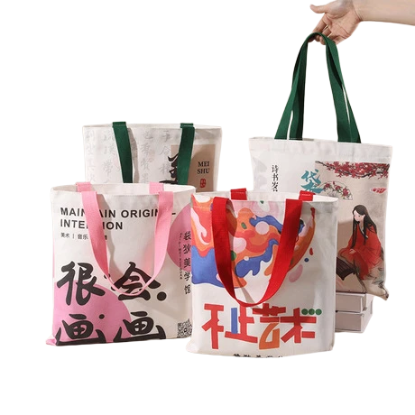 Printed Canvas Tote Bags with Metallic Foil Stamping