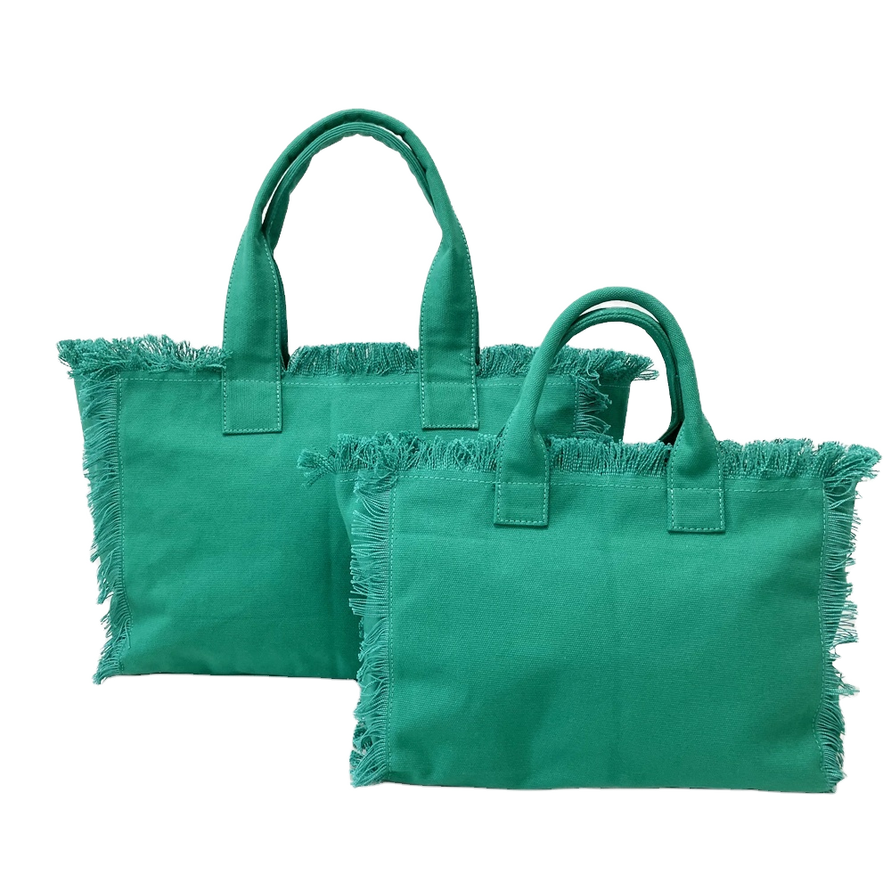 Green Canvas Tote Bag Set