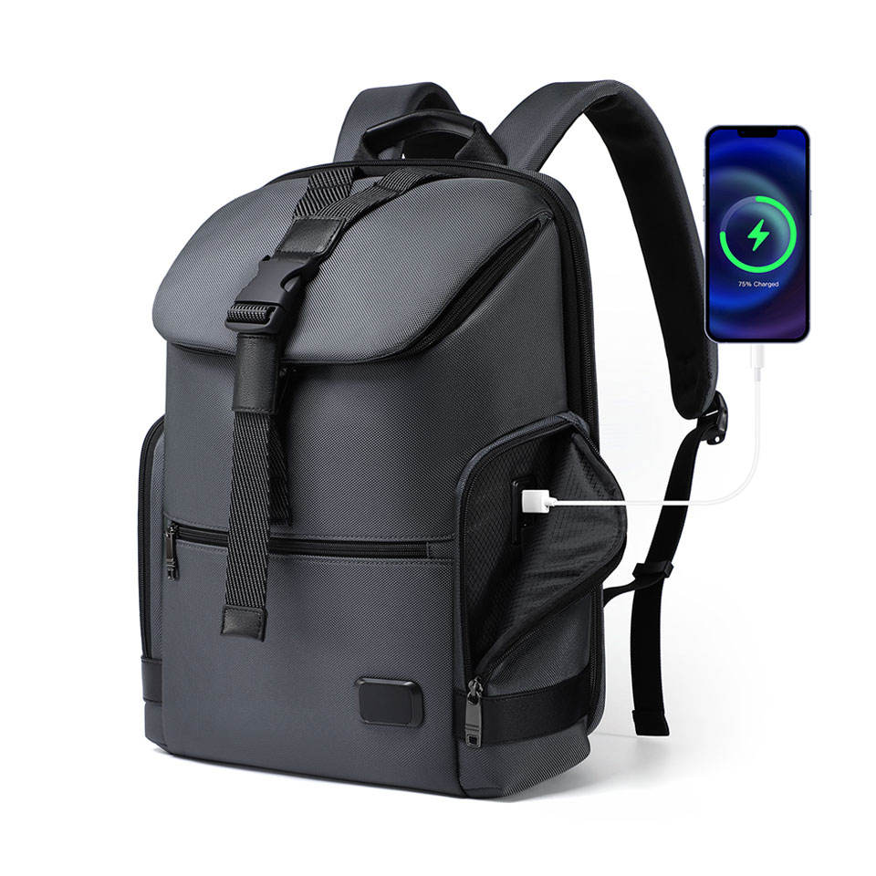Luxury Business Backpack with Waterproof Protection and Stylish Leather Trim