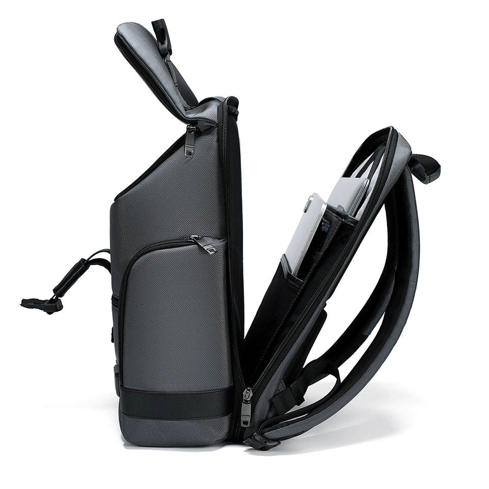 Luxury Business Backpack with Waterproof Protection and Stylish Leather Trim