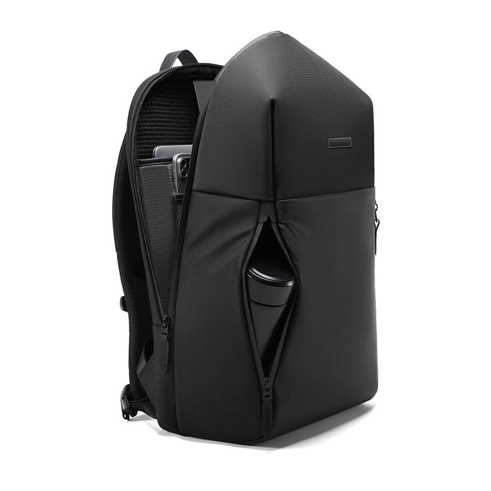 Business Laptop Backpack with Waterproof Fabric and Breathable Back Panel