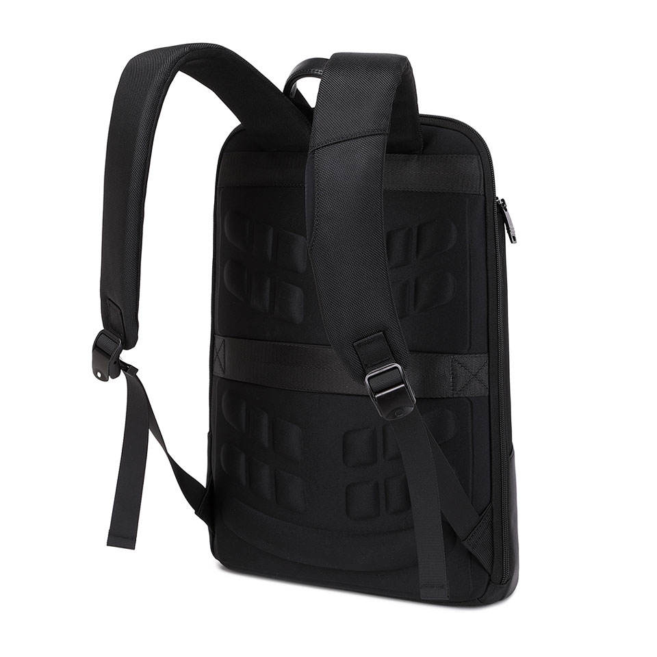 Luxury Business Laptop Backpack with Premium Leather Accents for Professionals