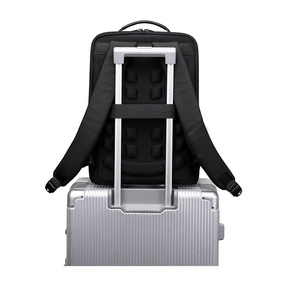 Luxury Business Laptop Backpack with Premium Leather Accents for Professionals