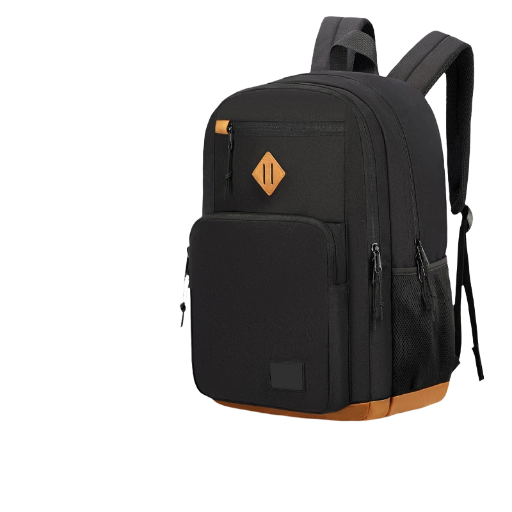 Stylish Black Backpack – Large Capacity Laptop Bag with Roomy Main Compartment for School, Work, Travel