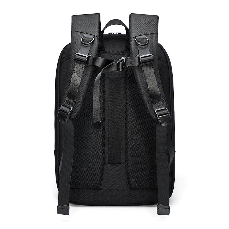 Business Laptop Backpack with Waterproof Fabric and Breathable Back Panel