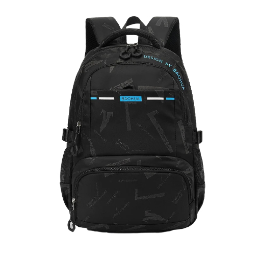 Custom Black Laptop Backpack with Company Logo Durable Daily Use Material
