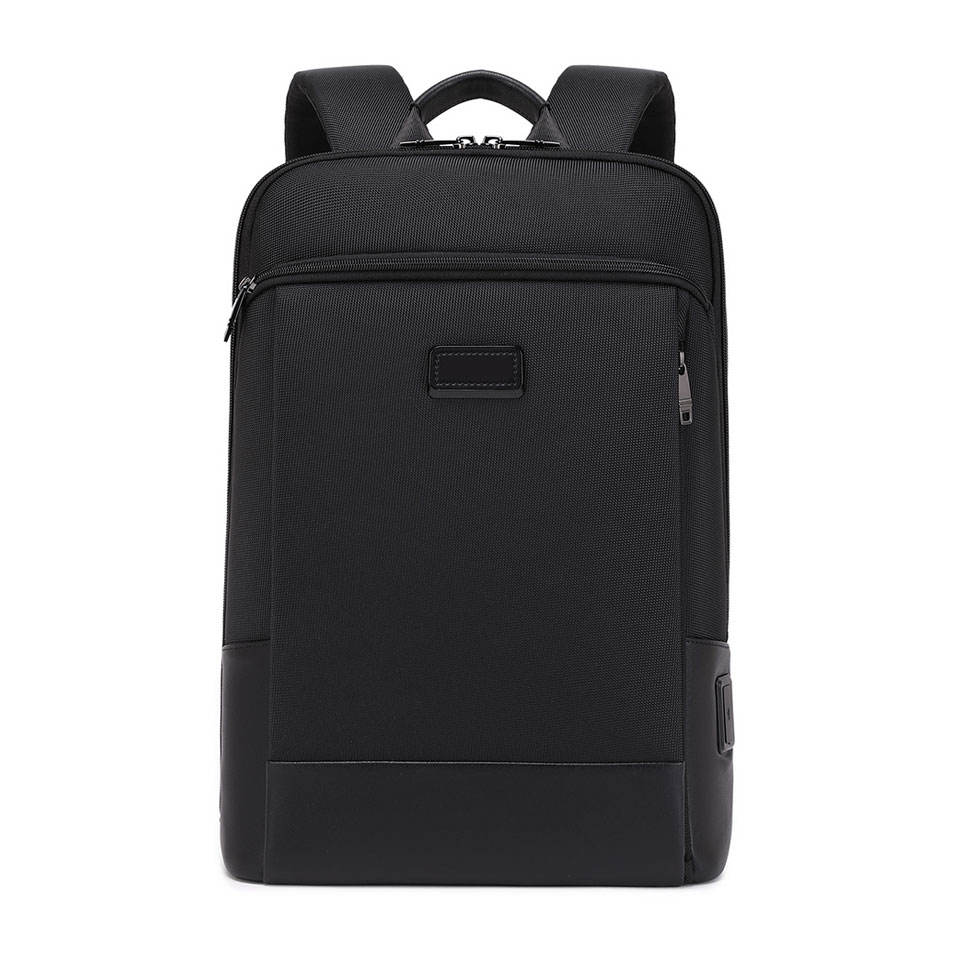 Luxury Business Laptop Backpack with Premium Leather Accents for Professionals