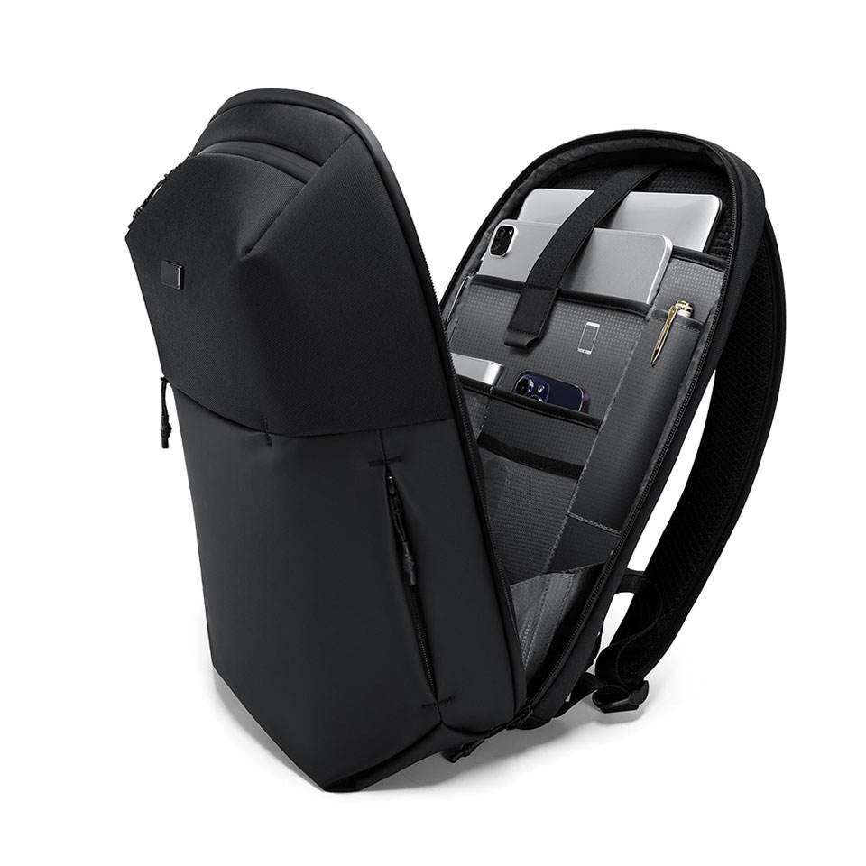 Custom Black Premium High Performance Office Backpack For Work And Travel Water-Resistant Business Backpack for Work & Travel, Fits 17 Inch Laptop