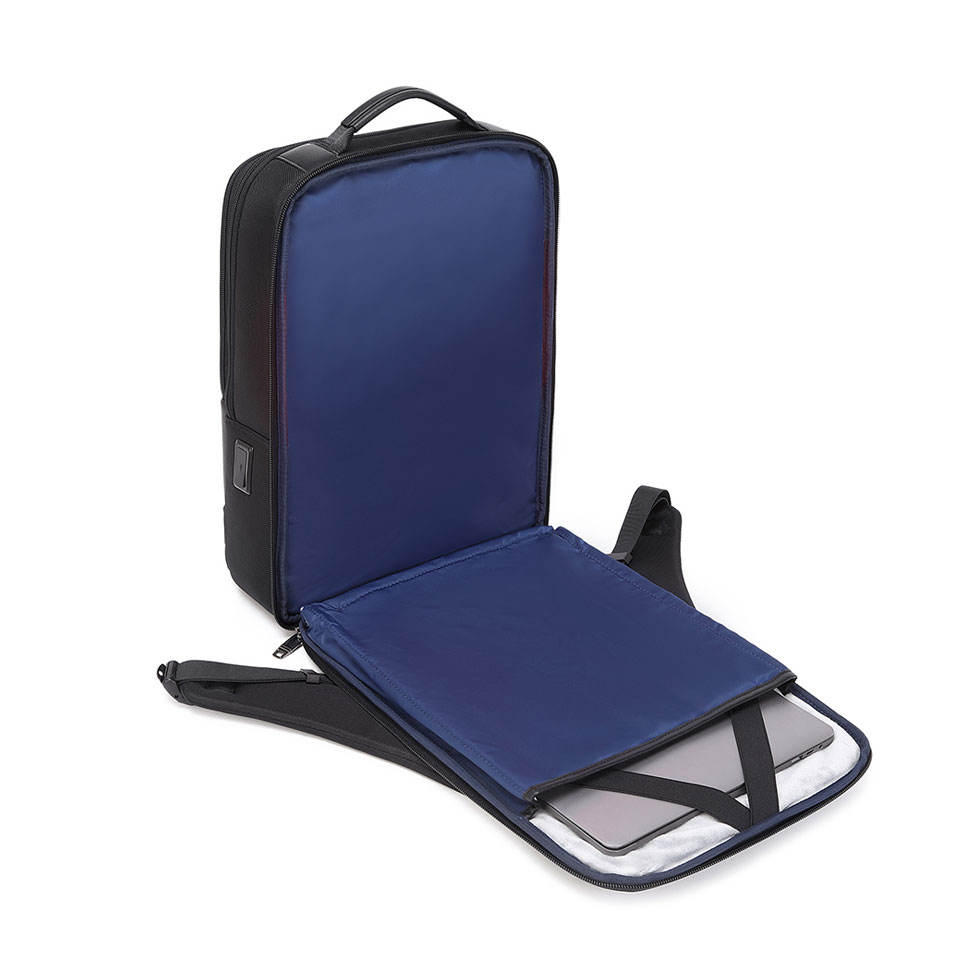 Men Fashion External Frame Backpack Polyester USB Charging Laptop Compartment Waterproof Travel Office Daily College Bag Below 24L