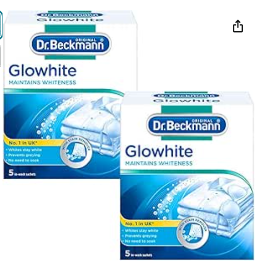 Dr Beckmann Glowhite Fabric Whitener with Stain Remover, 40 g 10 Count (Pack of 2)