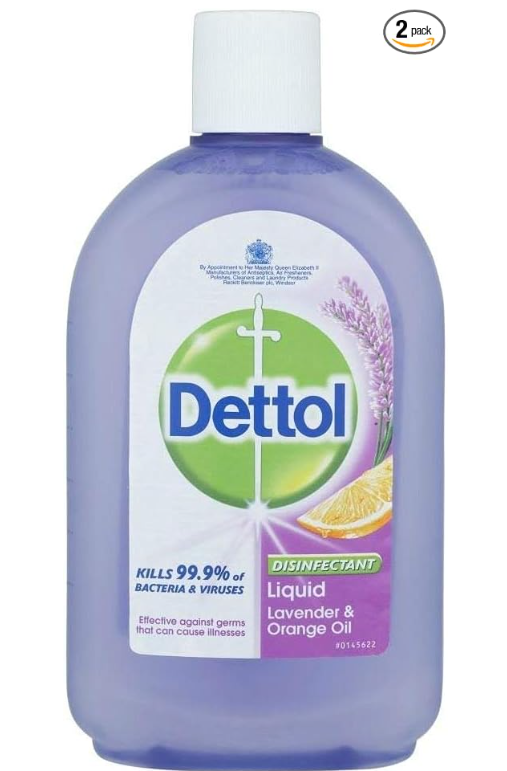 Dettol Disinfectant Liquid Lavender & Orange Oil (500ml) - Pack of 2