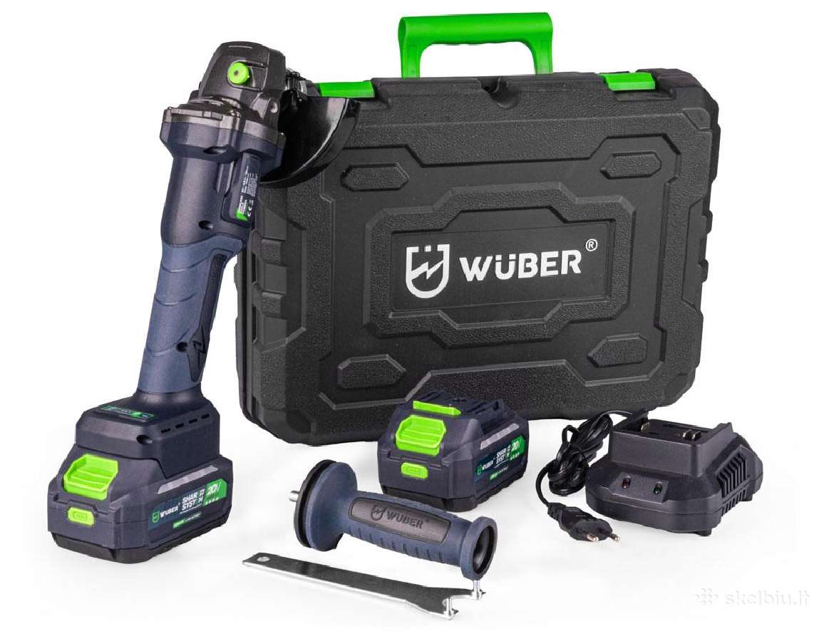 20 V „wuber“ akumuliatorinis kampinis šlifuoklis