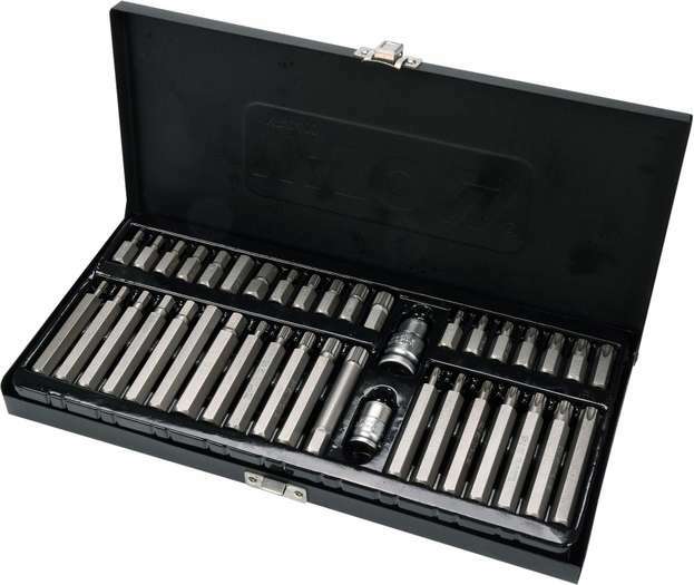 Antgalių rinkinys S2, torx, hex, spline 40 dalių