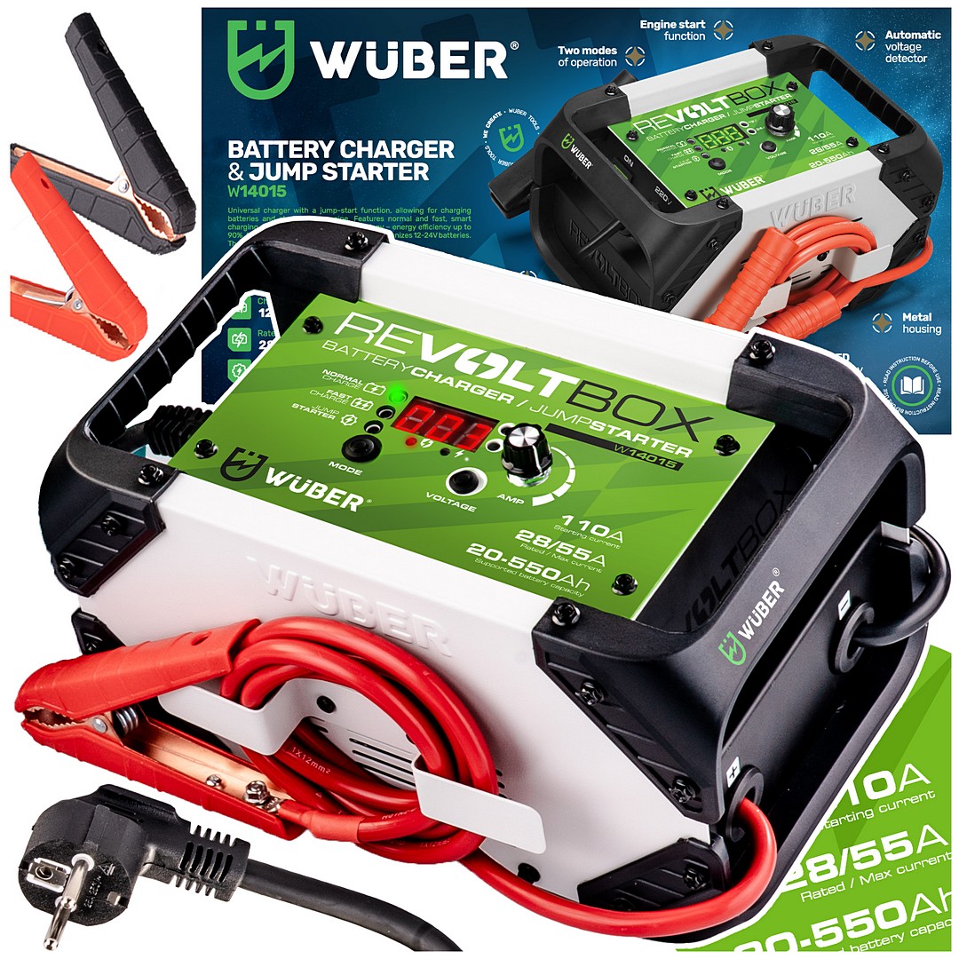 Automatinis akumuliatoriaus įkroviklis su starteris 110A