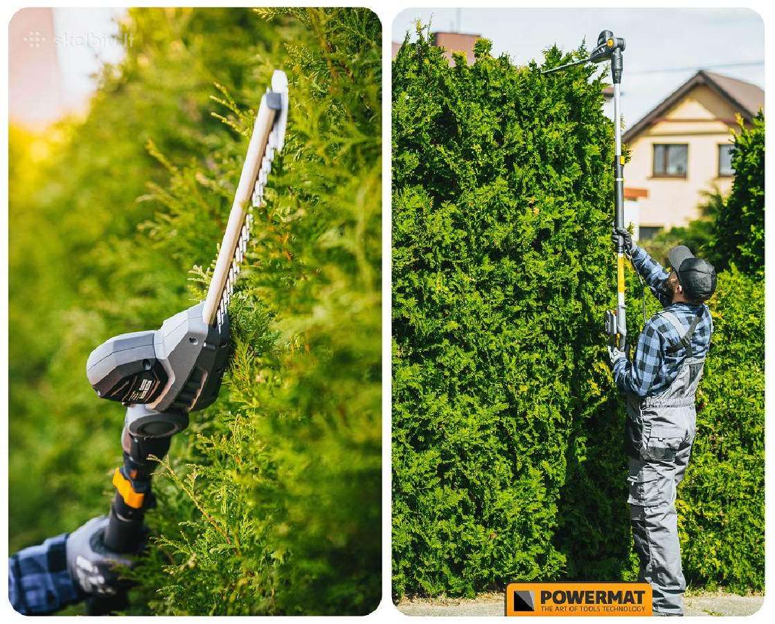 Teleskopinės akumuliatorinės gyvatvorių žirklės