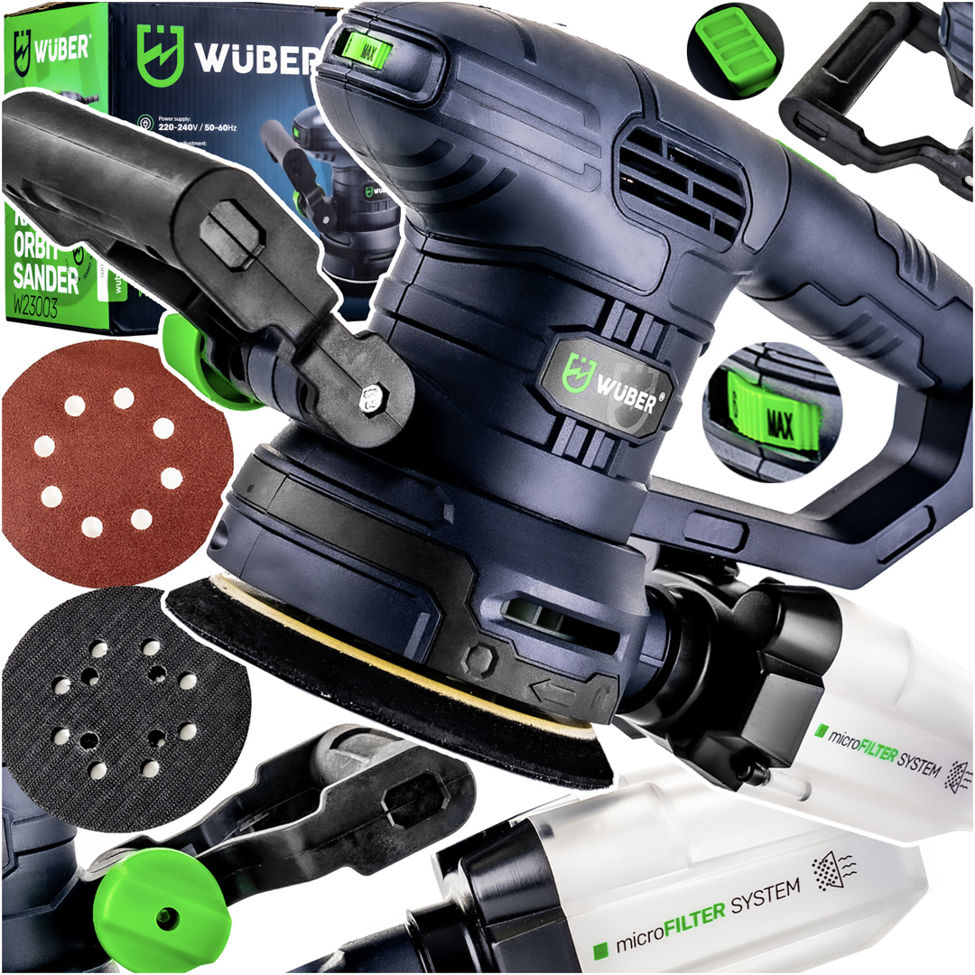 Ekscentrinis orbitinis šlifuoklis Wuber 1300W