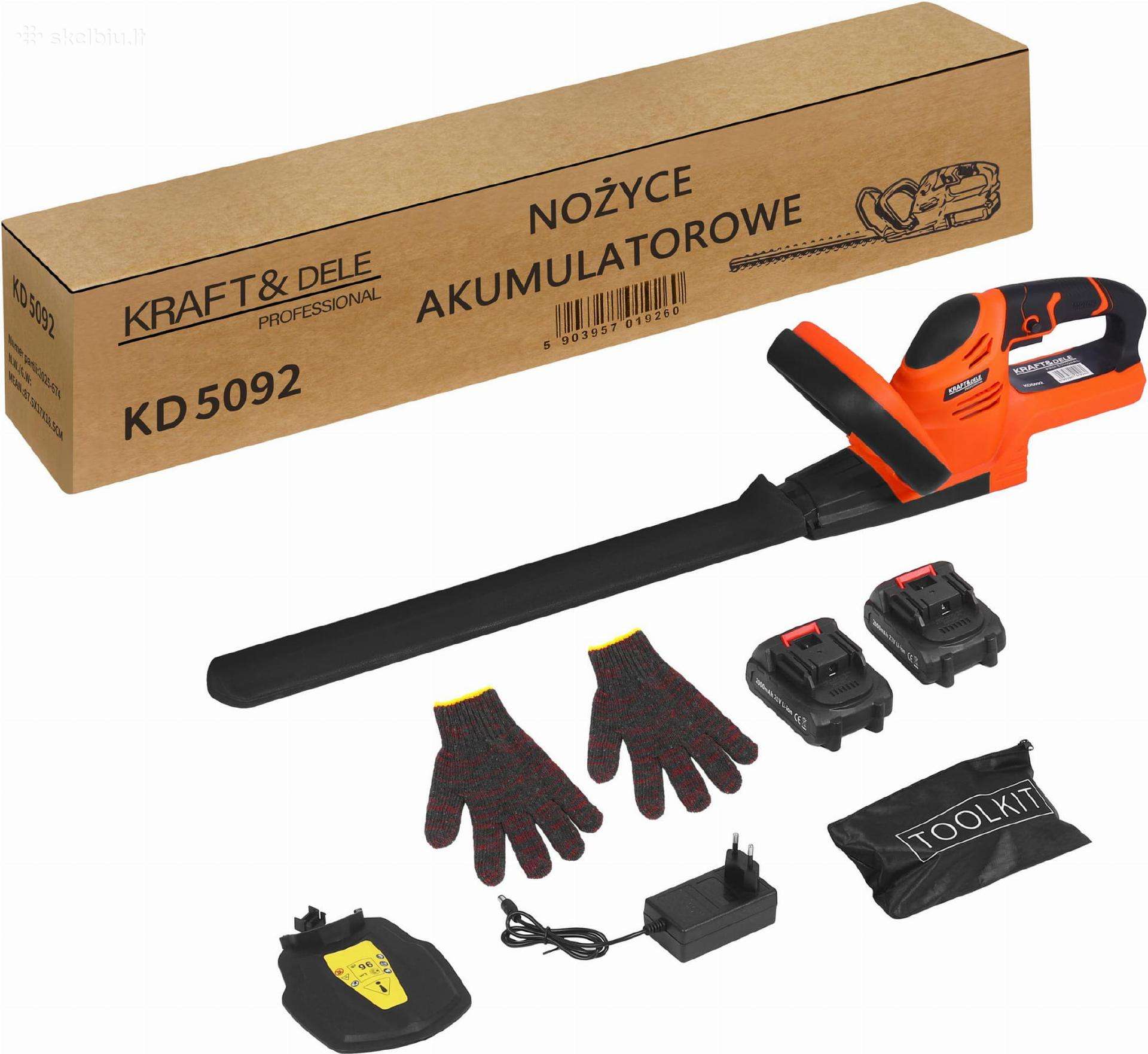 Akumuliatorinės Gyvatvorių Žirklės 21v 2000mah