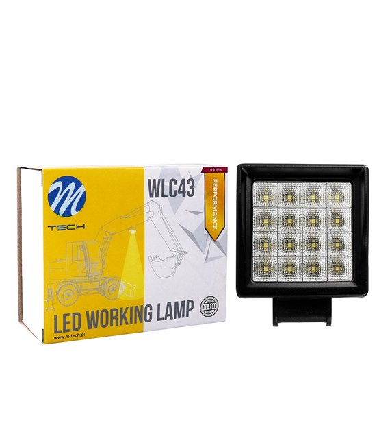 Darbo žibintas - kvadratinis 16x3W LED 48W 10-32V, prožektorius „Performance“ serijai