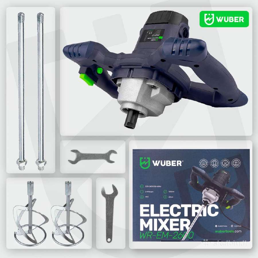 Wuber 2600W elektrinis maišytuvas skiediniams ir klijams