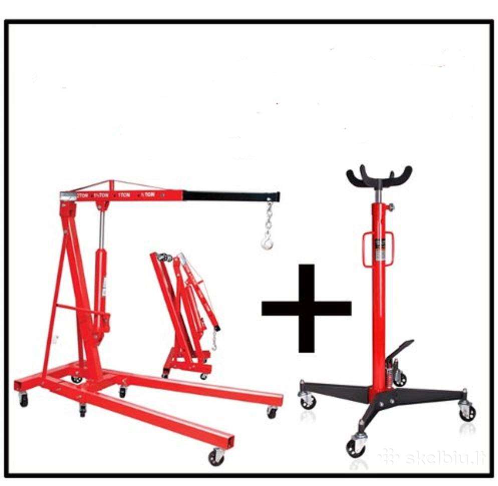 Variklio kranas+transmisijos domkratas