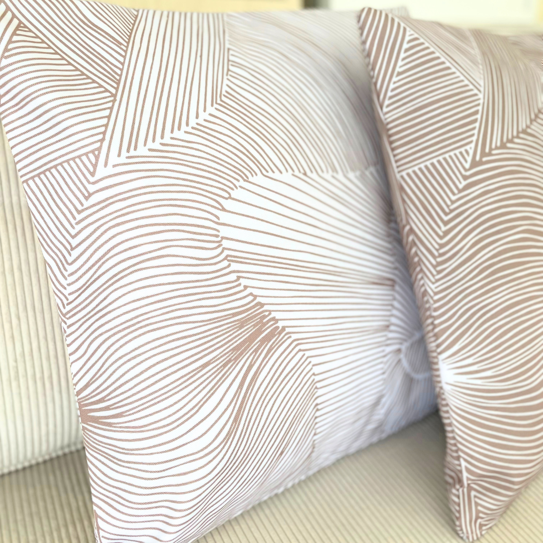 Coussin Ray Blanc / Taupe