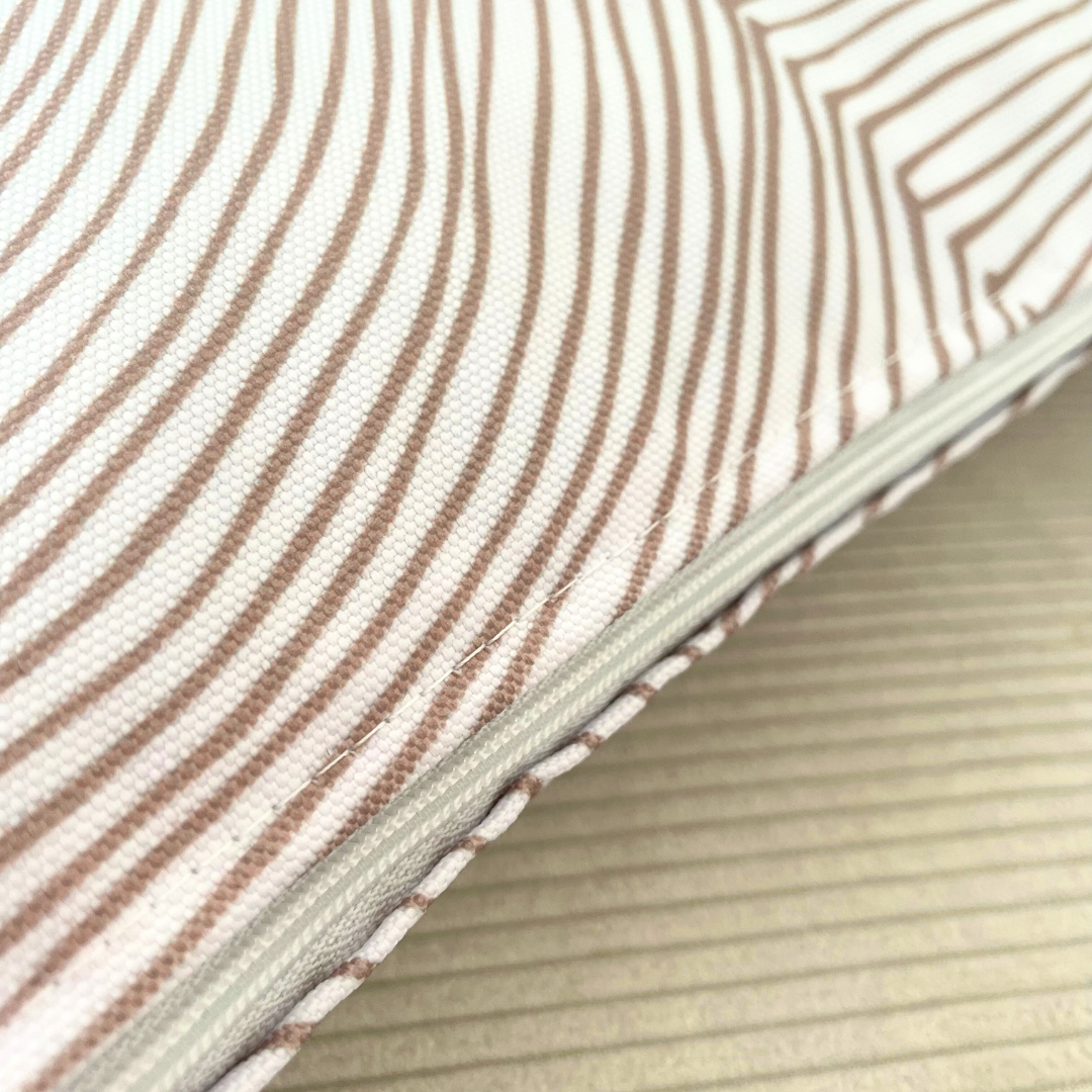Coussin Ray Blanc / Taupe