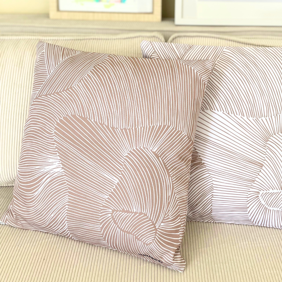 Coussin Ray Taupe / Blanc